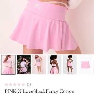 PINK X Loveshackfancy XXL foldover pink skirt
